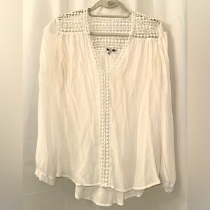 Joie Cream Lace Accent Blouse